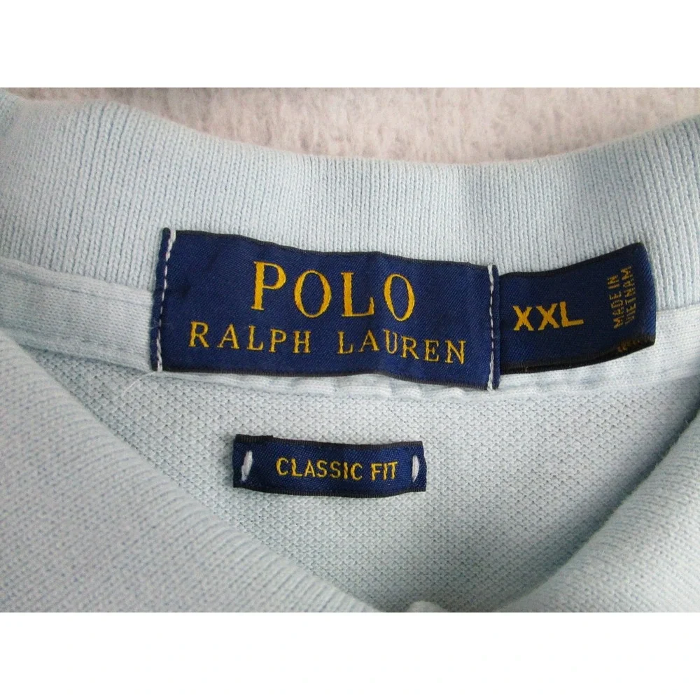 Polo Ralph Lauren Polo Shirt Mens 2XL Blue Classic Fit‎ Short Sleeve Embroidered